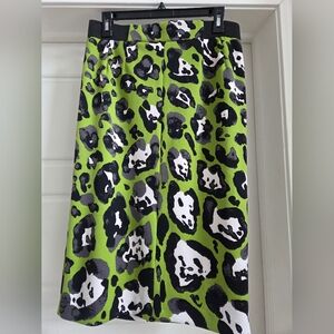 Y2K Worthington Green and Black Cheetah Print Pencil Skirt